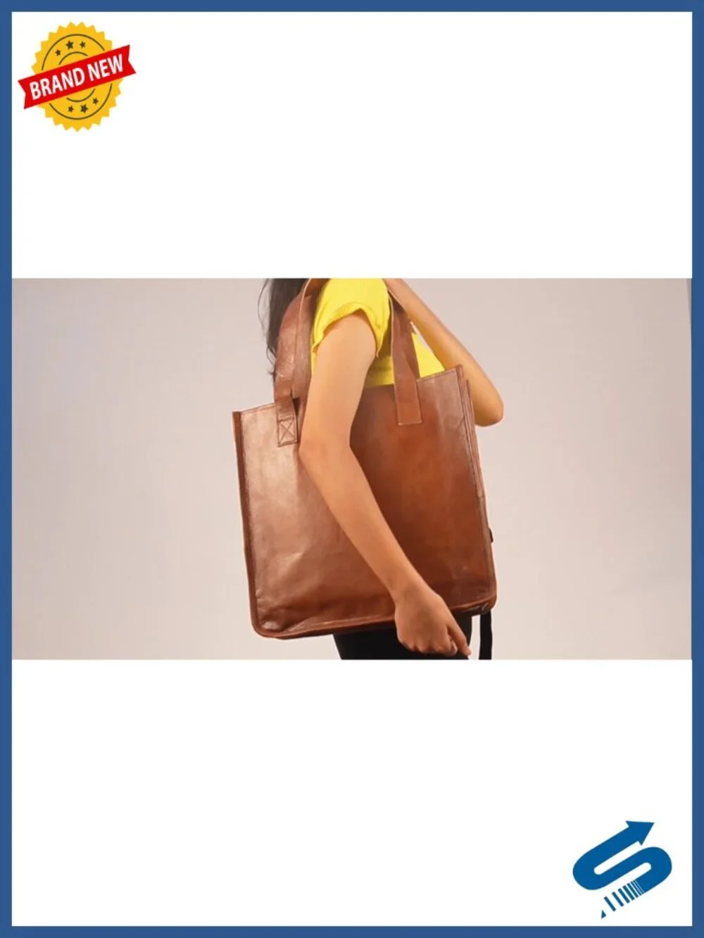 Genuine Leather Handcrafted Tote Bag Women Shoulder Shopper Work Travel